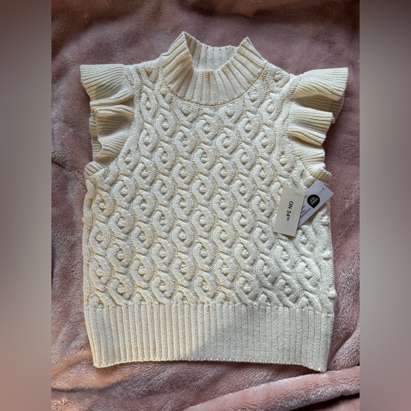 Flutter-Sleeve Cable-Knit Sweater - Picture 1 of 6